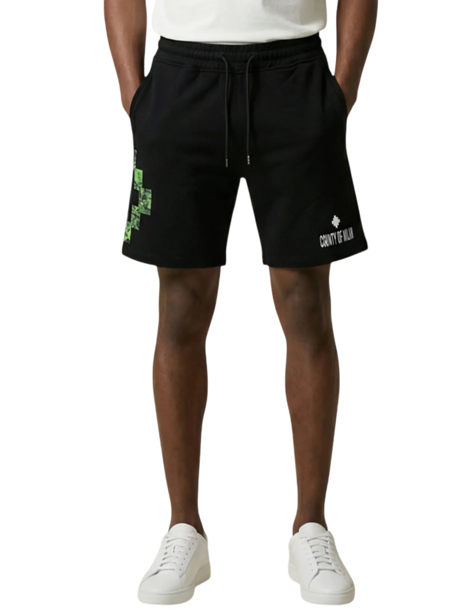 County of Milan bermuda uomo con stampa logo nero CMMABE072 110 COUNTY OF MILAN 