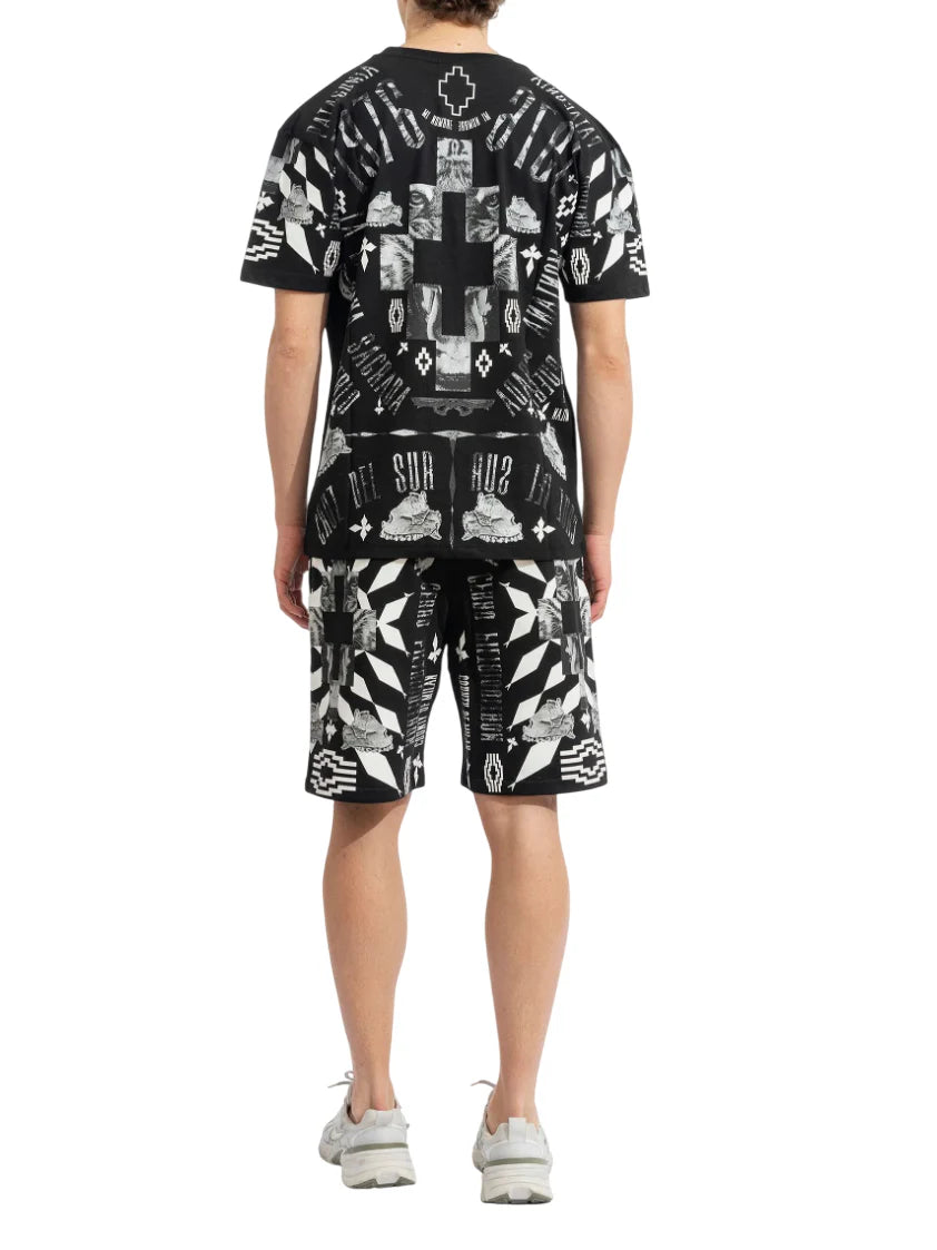 County of Milan T-shirt uomo manica corta con stampe tigre nero CMMATH036 110 COUNTY OF MILAN 