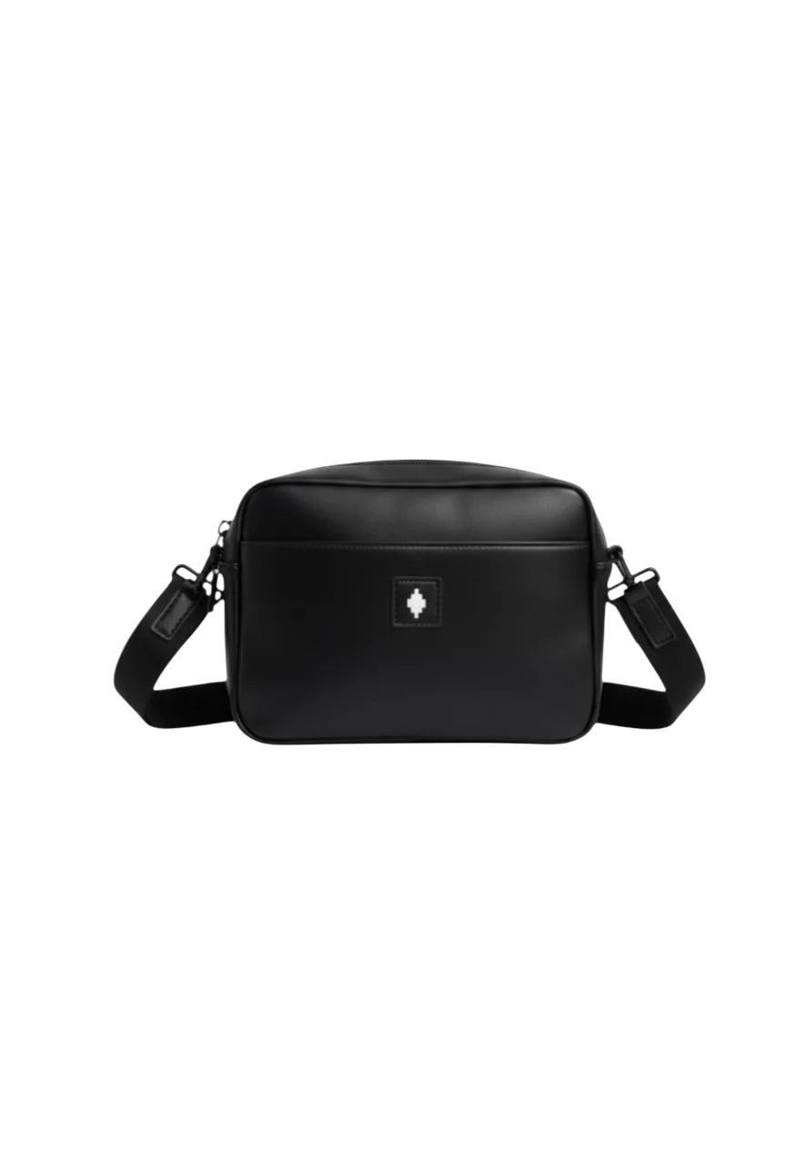 County of Milan borsa a tracolla donna in ecopelle nero COMAS260350 BLACK-WHITE COUNTY OF MILAN 
