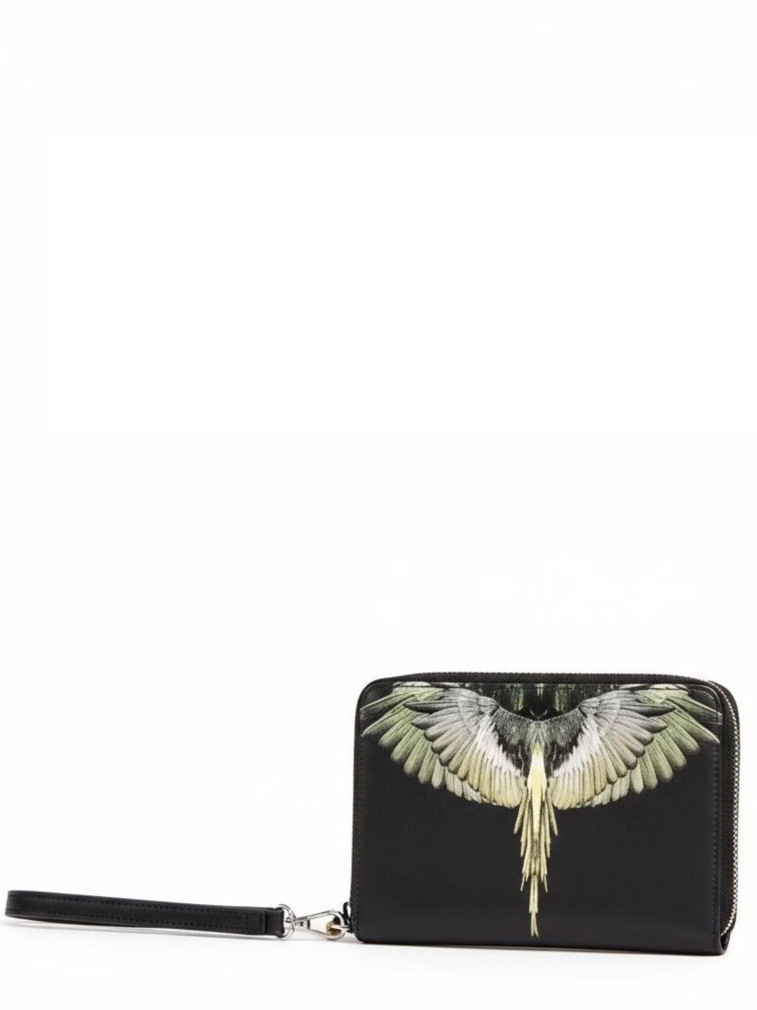 County of Milan pochette uomo in ecopelle con stampa iconica nero COMAS260361 BLACK-YELLOW WINGS COUNTY OF MILAN 