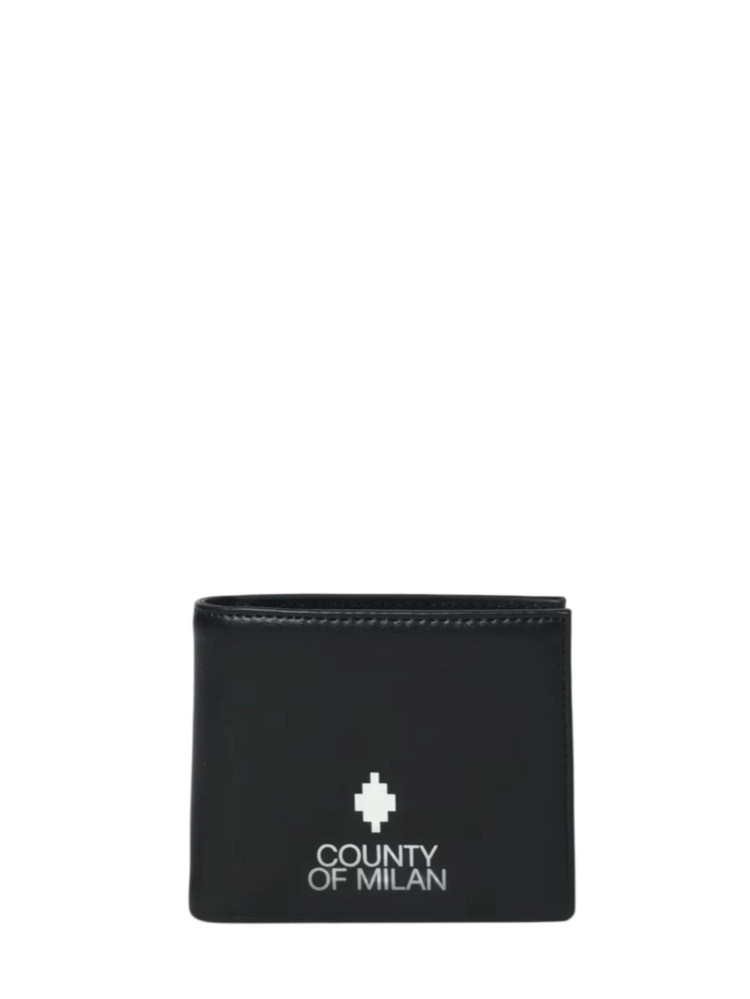 County of Milan portafogli uomo in ecopelle con logo nero COMAS260385 BLACK-WHITE COUNTY OF MILAN 