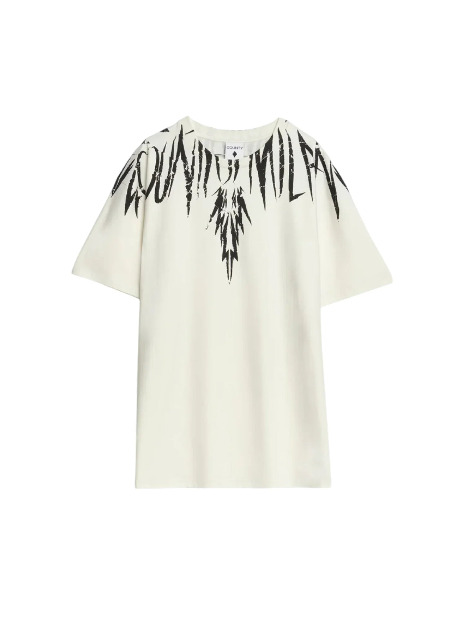 County of Milan T-shirt bambino con stampa iconica panna S6CMJBTH026 412 COUNTY OF MILAN KIDS 