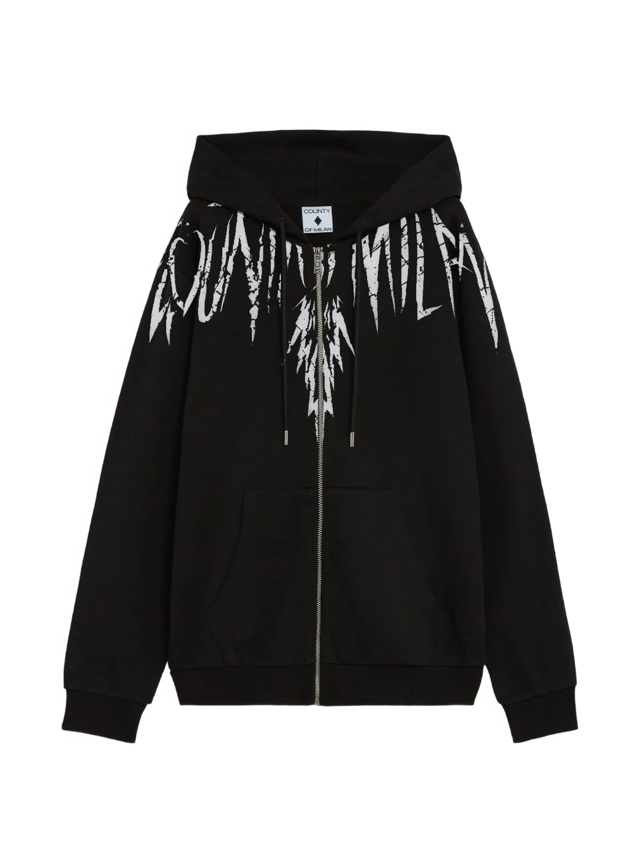 County of Milan felpa bambino con cappuccio stampa iconica nero S6CMJBZH023 110 COUNTY OF MILAN KIDS 