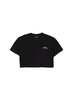 County of Milan T-shirt crop bambina con logo strass nero