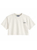 County of Milan T-shirt crop bambina con logo strass beige chiaro