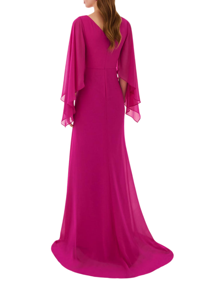 Couture Club abito da cerimonia con fiori fucsia 1G141GAS00 430-MAGENTA COUTURE CLUB 