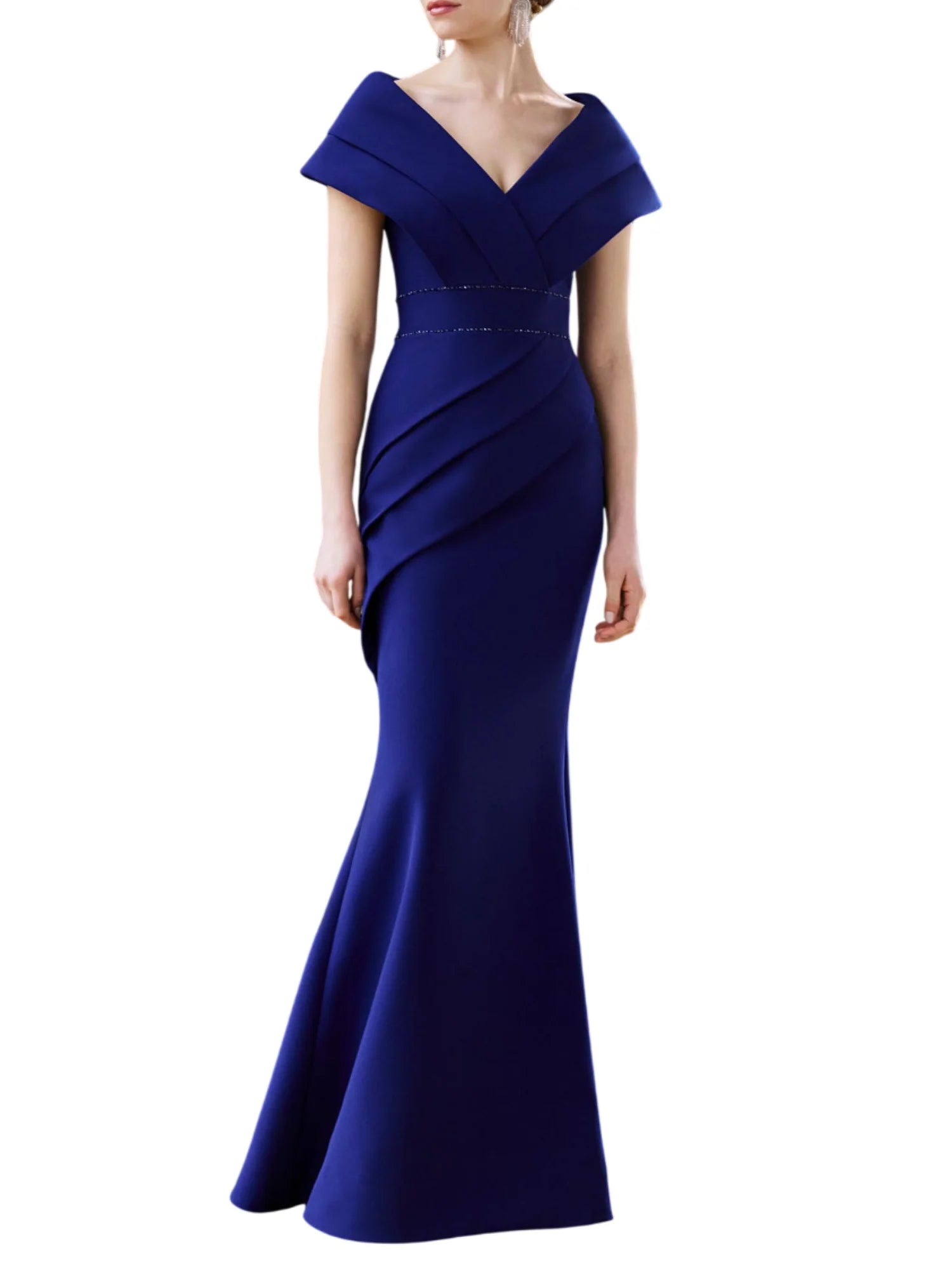 Couture Club abito da cerimonia con scollo a portafoglio blu 1G210CRP0P 640-AZUL COUTURE CLUB 