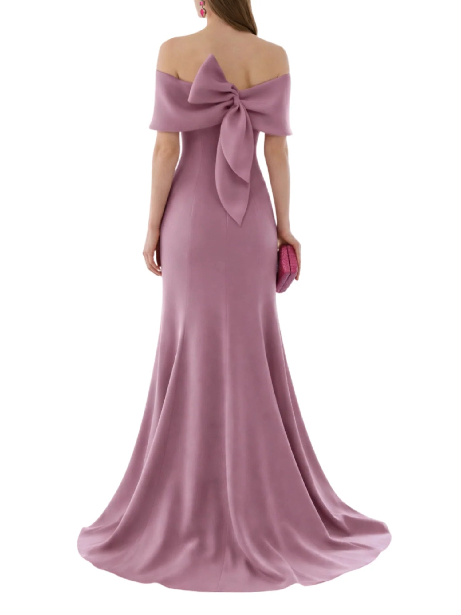 Couture Club abito cerimonia scollo omerale rosa 1G254CRP00 460-ROSA VINTAGE COUTURE CLUB 