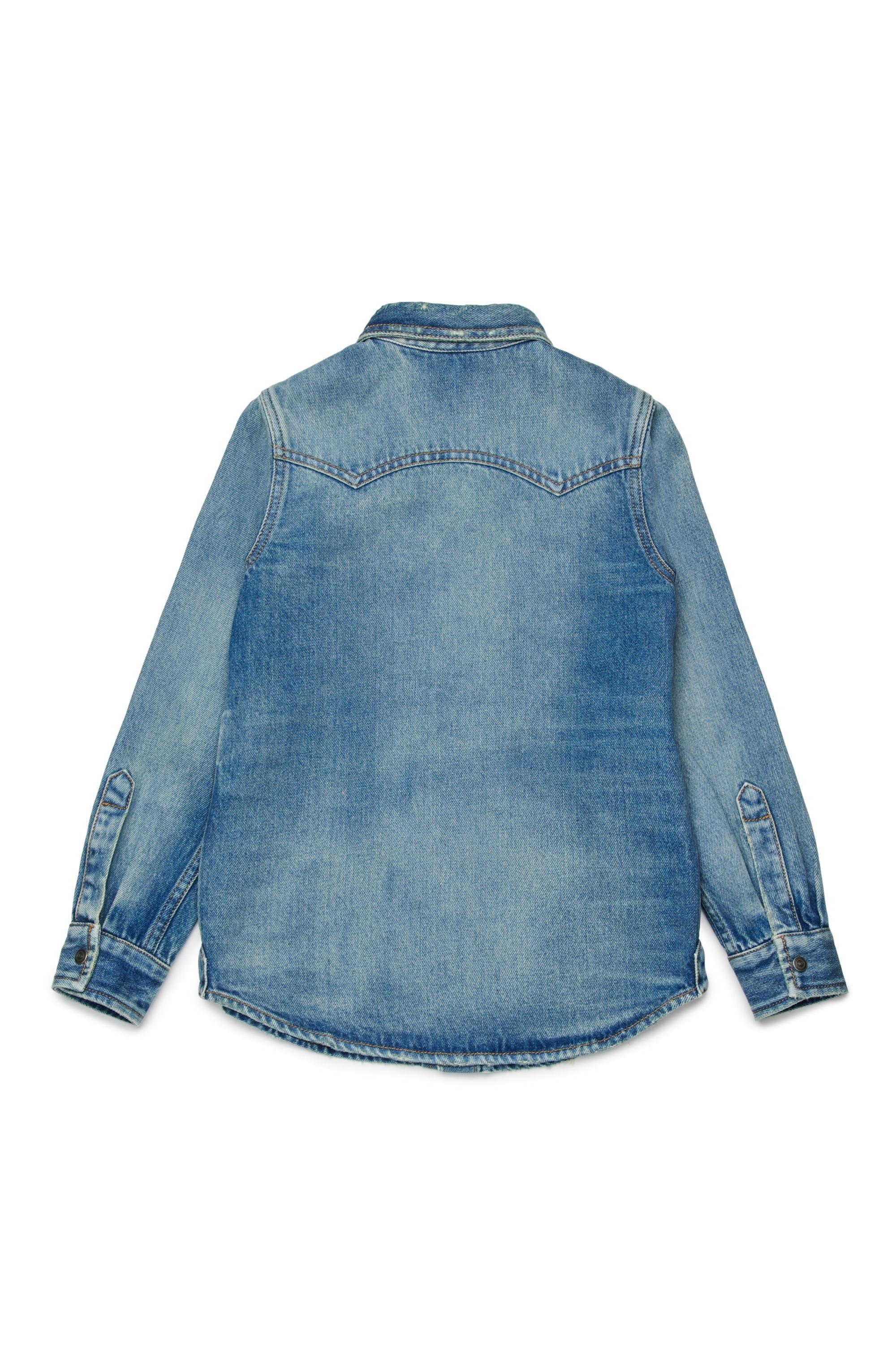 Diesel camicia bambino Ceko in denim lavaggio blu J00760-KXBRH K01 DIESEL 