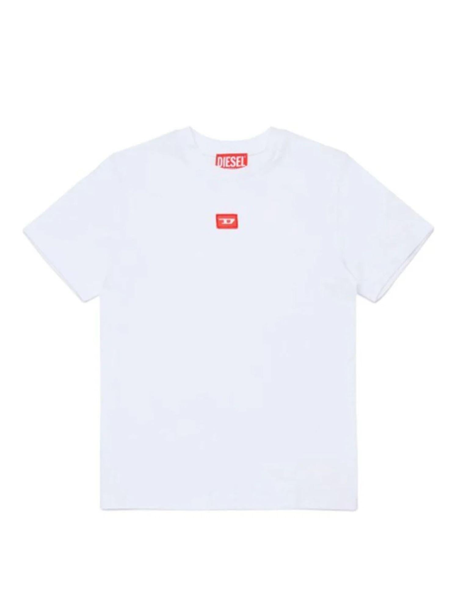 Diesel T-shirt manica corta con patch logato bianco J02501-0GRAI K100 DIESEL 