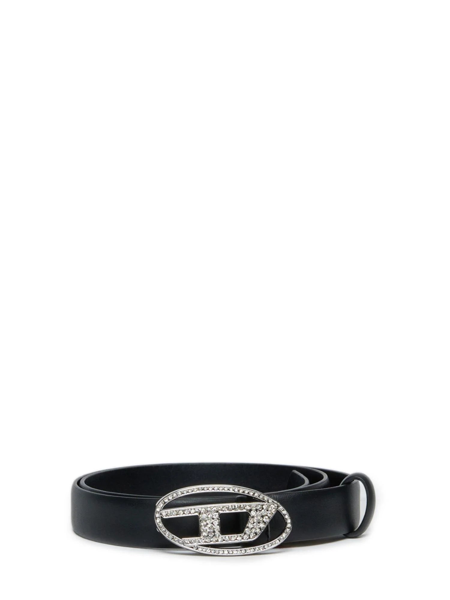 Diesel cintura in pelle con logo strass nero J02524-KXBLR K900 DIESEL 