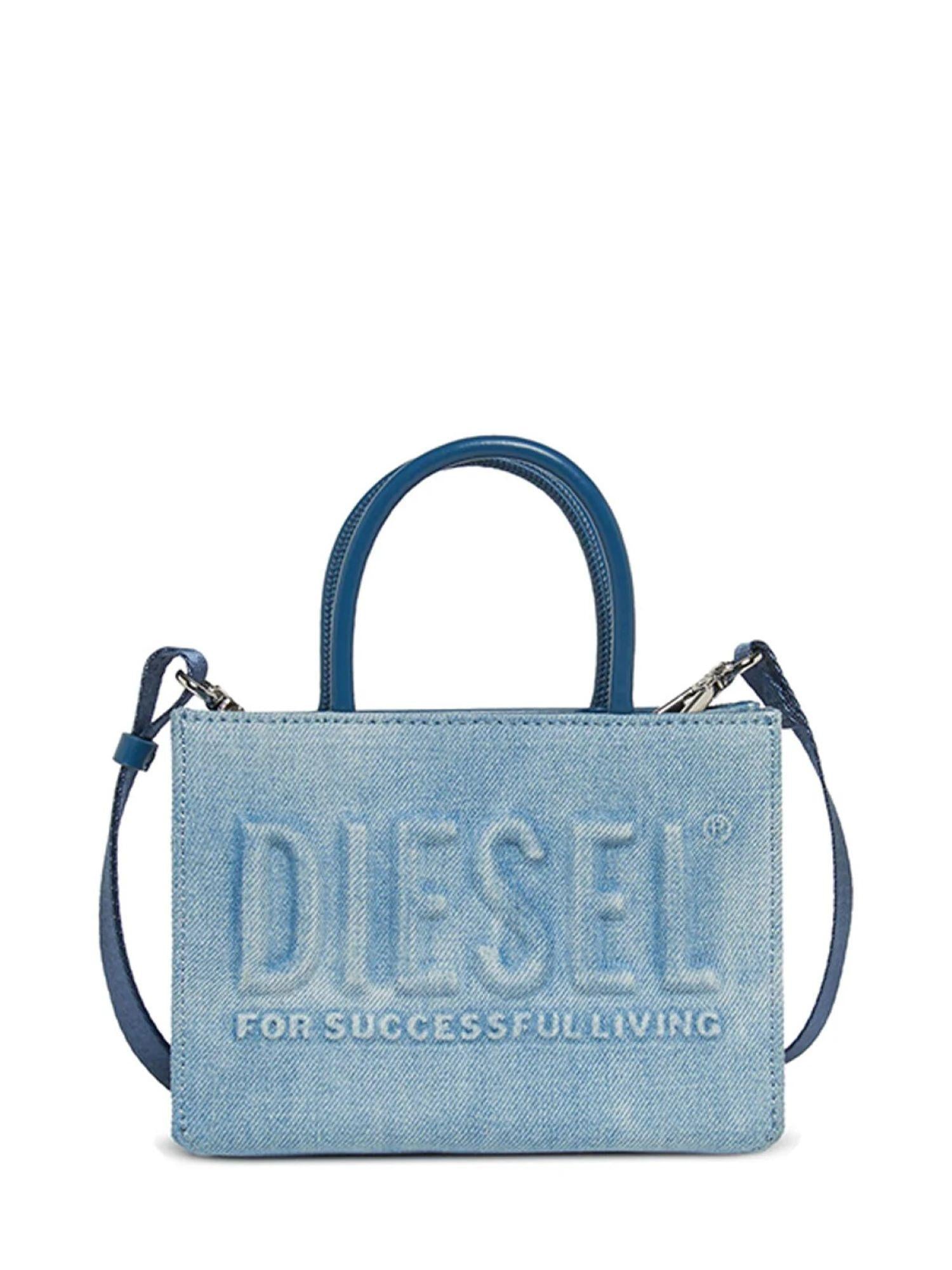 Diesel borsa in denim con logo lavaggio blu J02529-P1730 H8457 DIESEL 