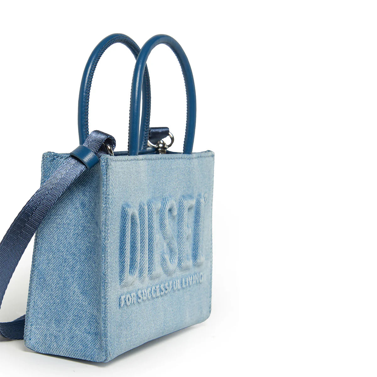 Diesel borsa in denim con logo lavaggio blu J02529-P1730 H8457 DIESEL 