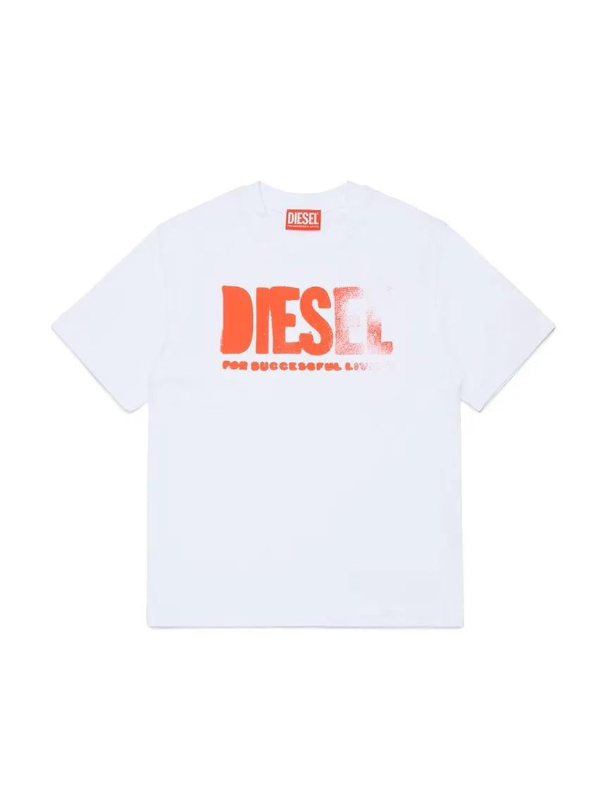 Diesel T-shirt bambino Thide stampa logo bianco J02587-0GRAI K100 DIESEL 