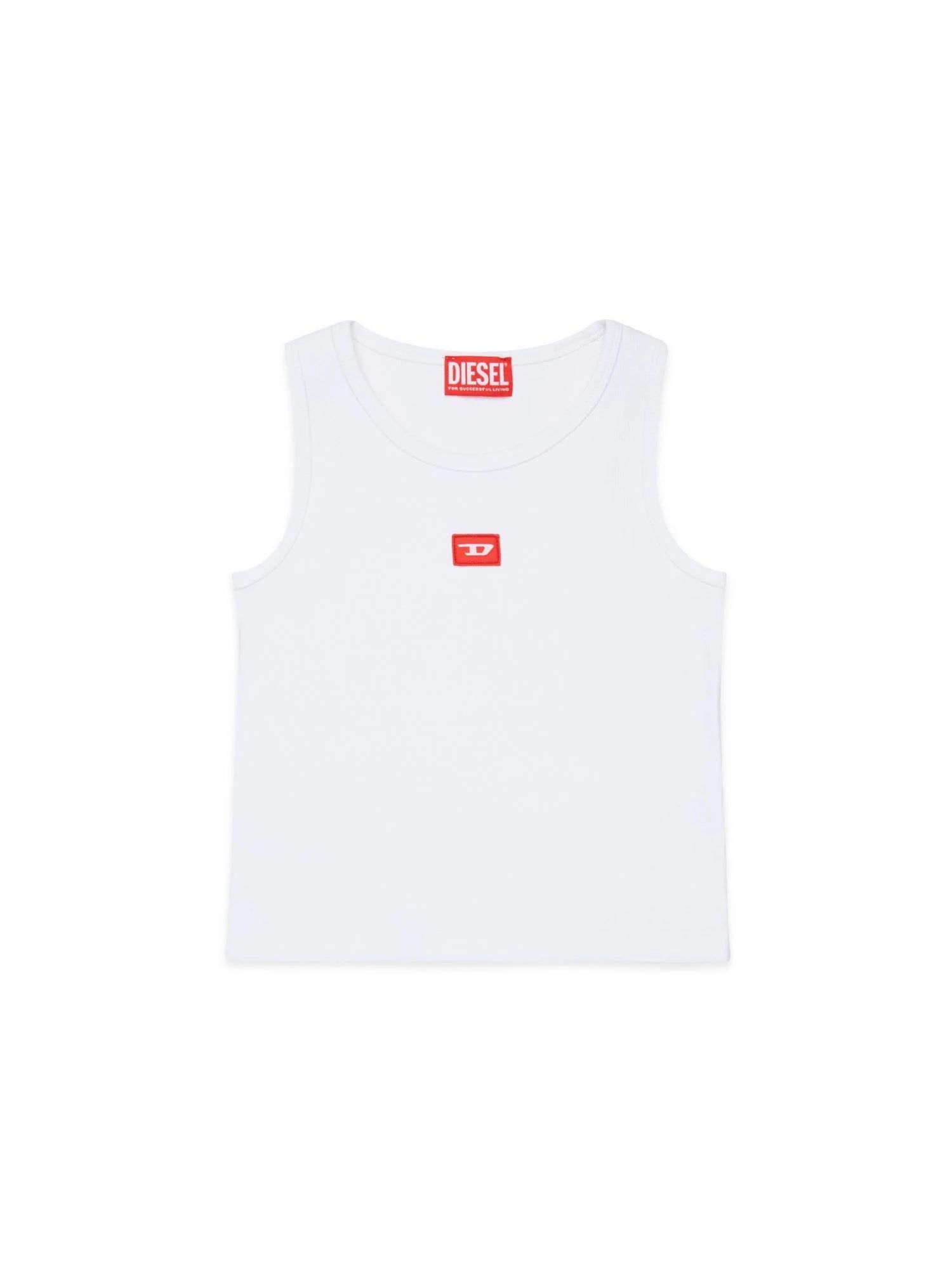 Diesel canotta bambina a costine bianco J02594-KYAZY K100 DIESEL 