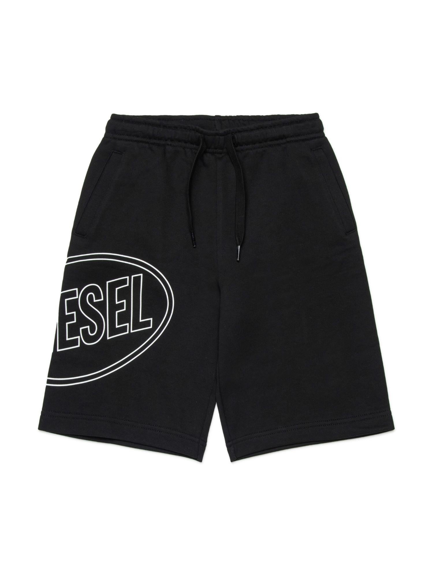 Diesel bermuda bambino in felpa con logo nero J02676-0GEAD K900 DIESEL 