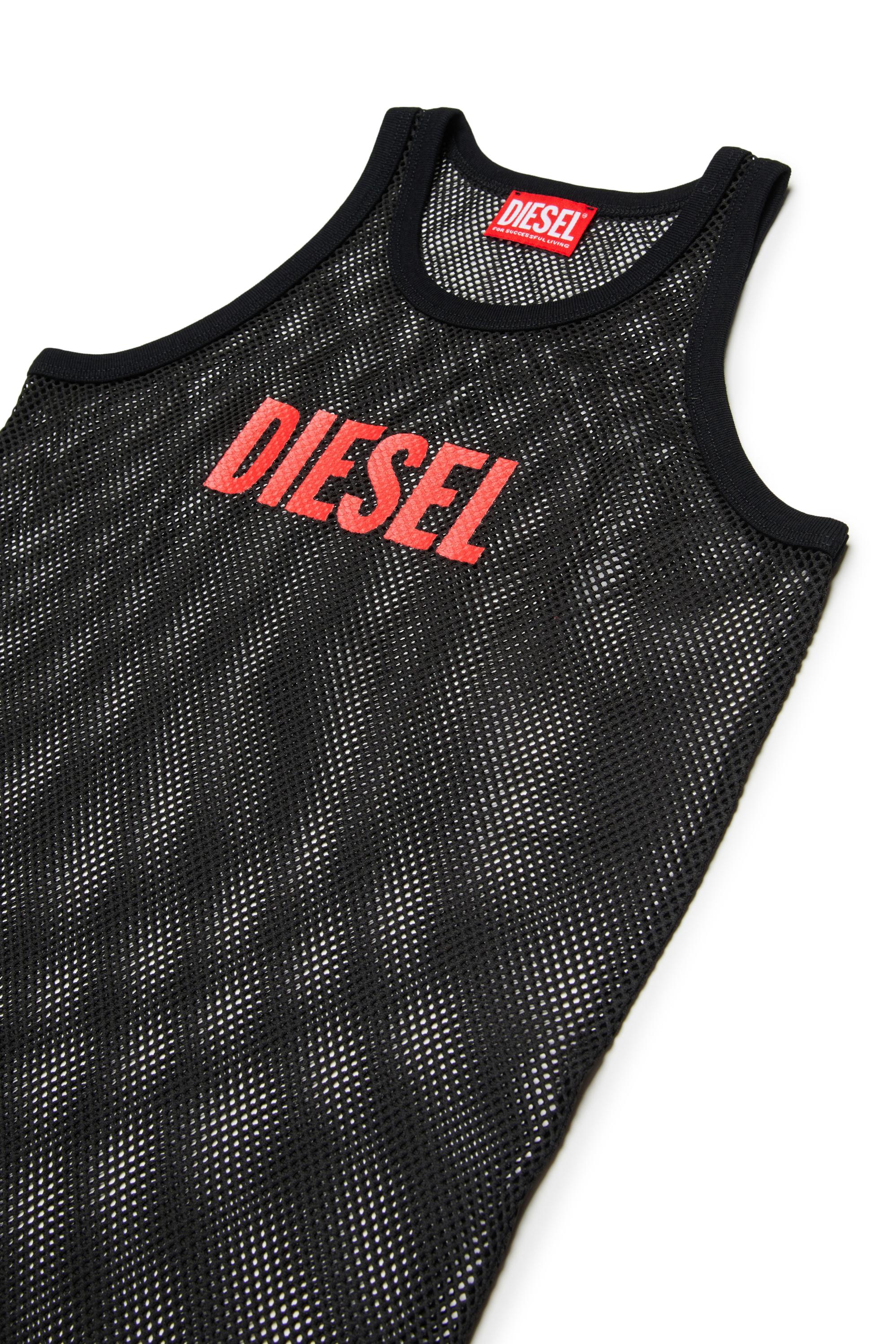 Diesel canotta bambina a rete con logo nero J02735-KYA1D K900 DIESEL 