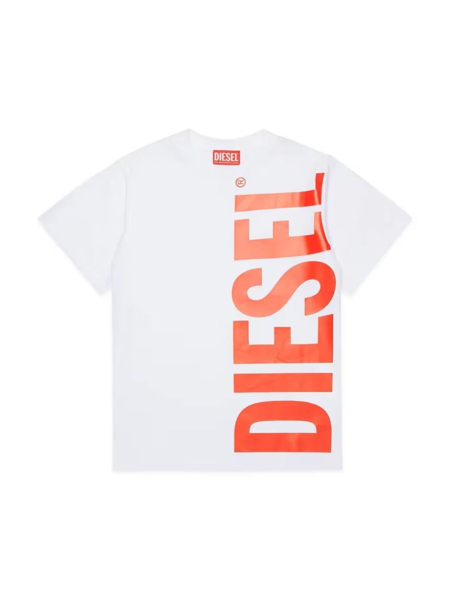 Diesel T-shirt bambino con maxi logo nero bianco J02737-00YI9 K100 DIESEL 