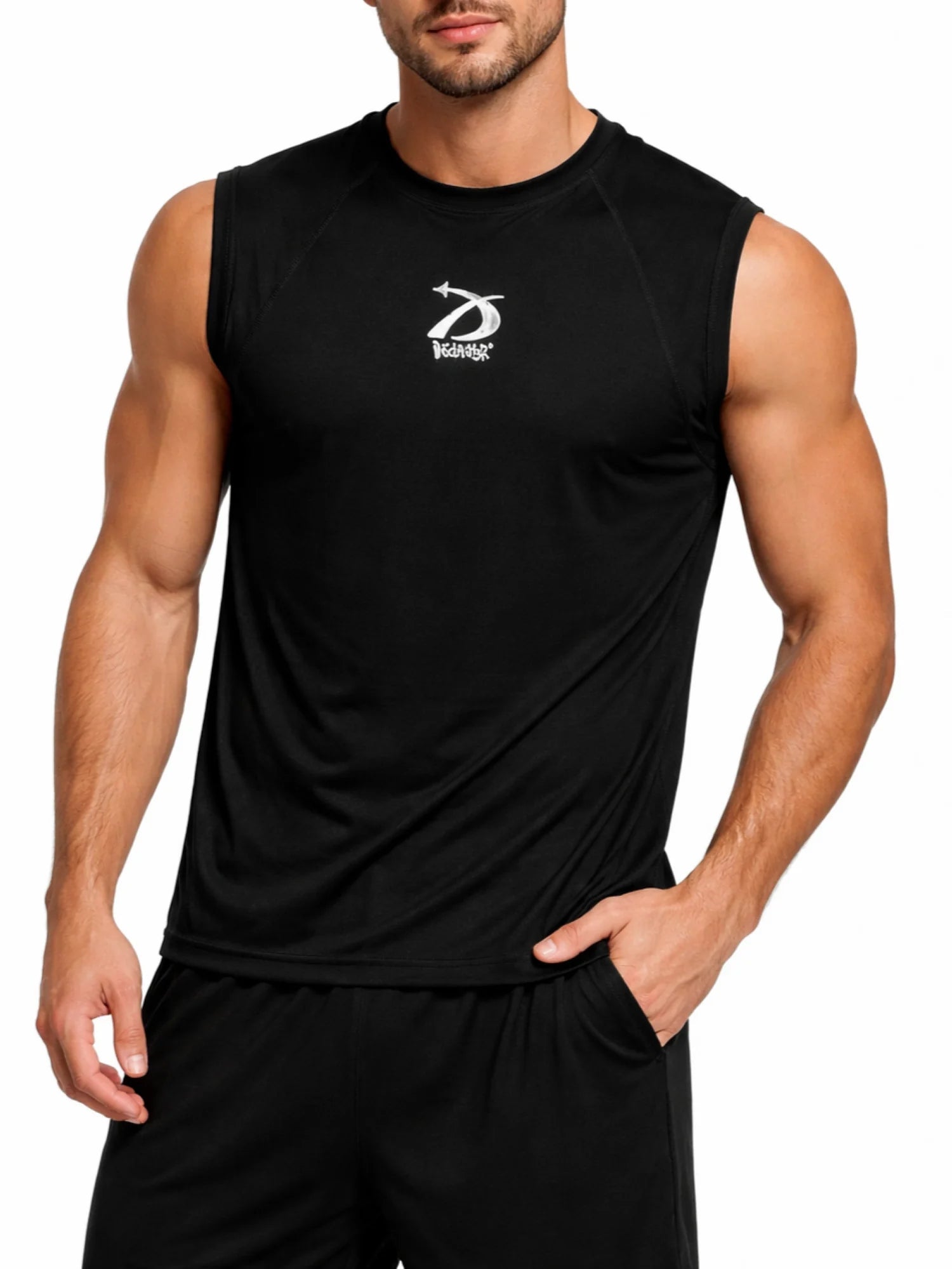 Disclaimer T-shirt smanicata uomo con logo nero 55452 NERO DISCLAIMER 