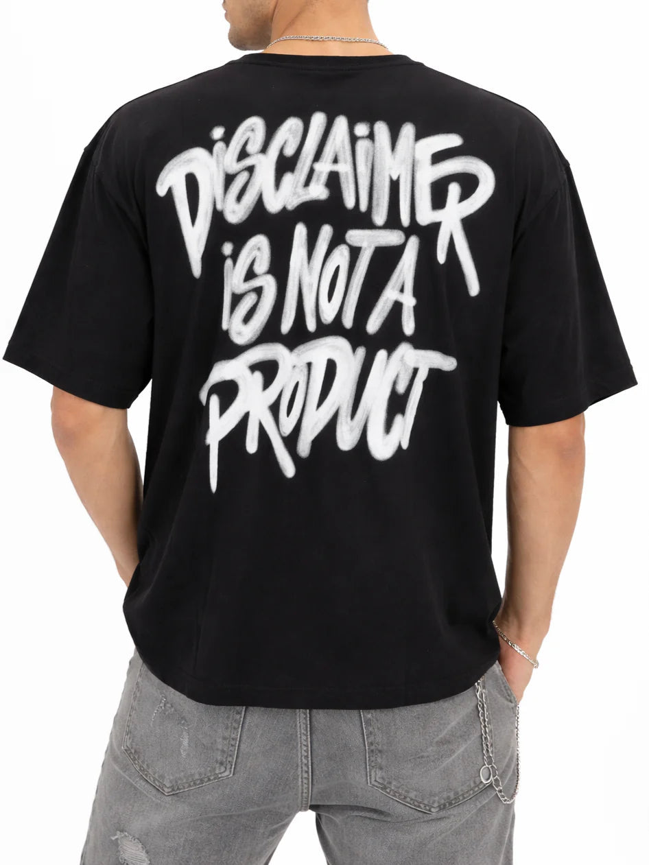 Disclaimer T-shirt uomo oversize manica corta nero 55484 NERO DISCLAIMER 