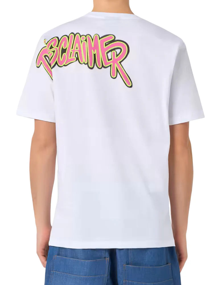 Disclaimer T-shirt uomo in jersey con logo posteriore bianco 55492 BIANCO DISCLAIMER 