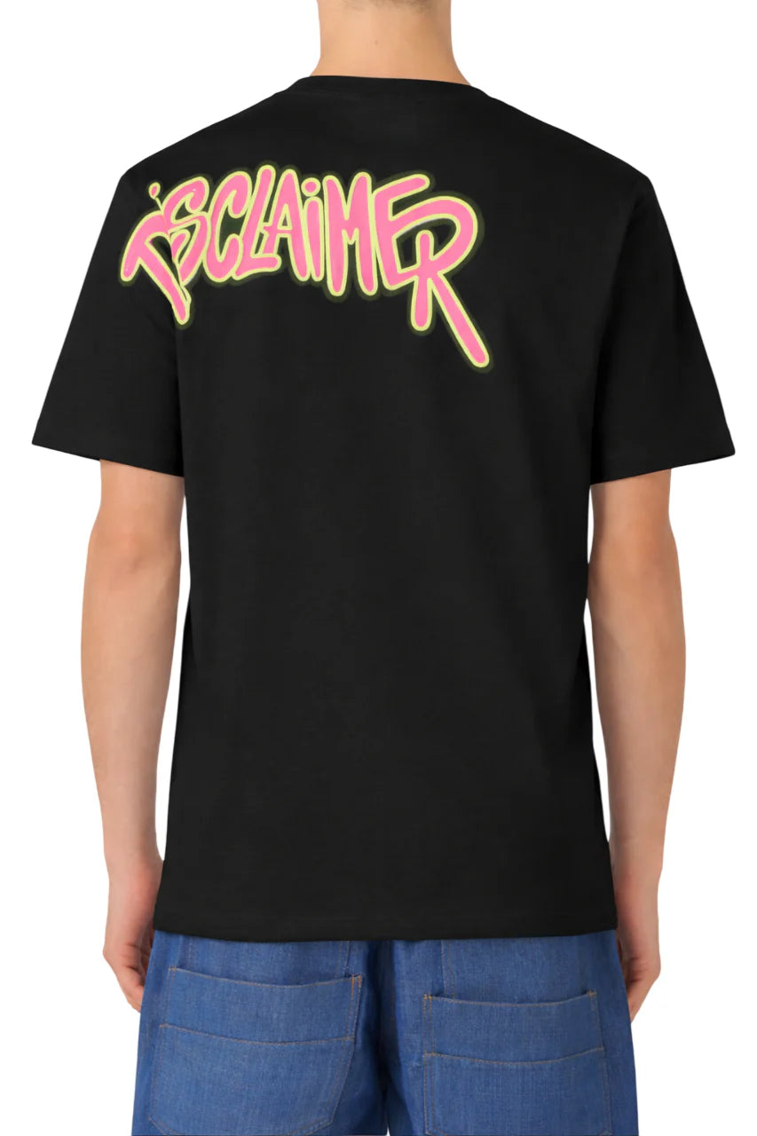 Disclaimer T-shirt uomo in jersey con logo posteriore nero 55492 NERO DISCLAIMER 