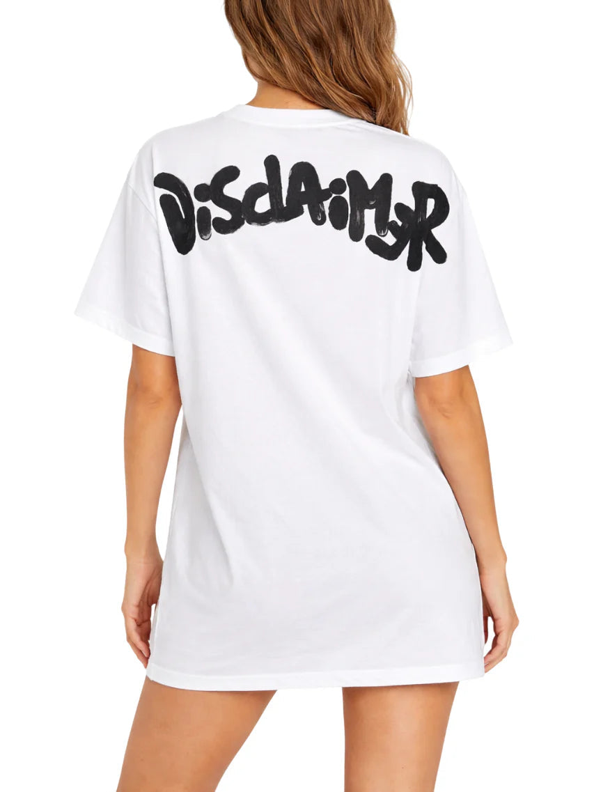 Disclaimer T-shirt donna manica corta con logo glitter bianco 55553 BIANCO-ST.NERA DISCLAIMER 