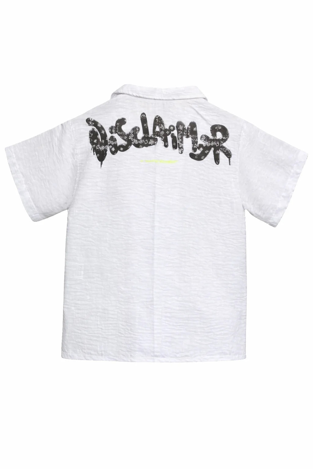 Disclaimer camicia bambino manica corta stampa logo bianco 58849 BIANCO DISCLAIMER 