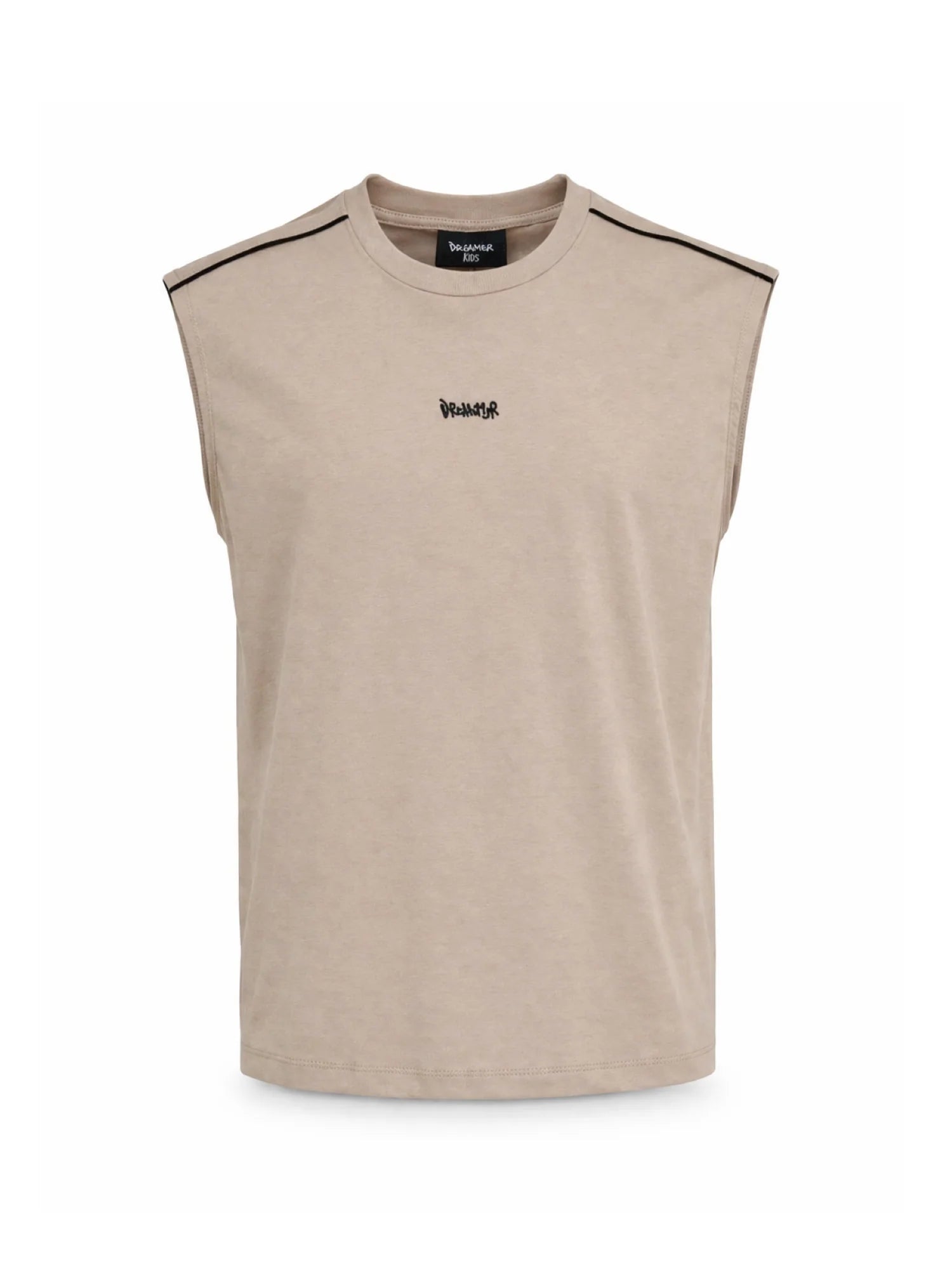 Disclaimer T-shirt smanicata bambino con logo beige 58863 SABBIA DISCLAIMER 