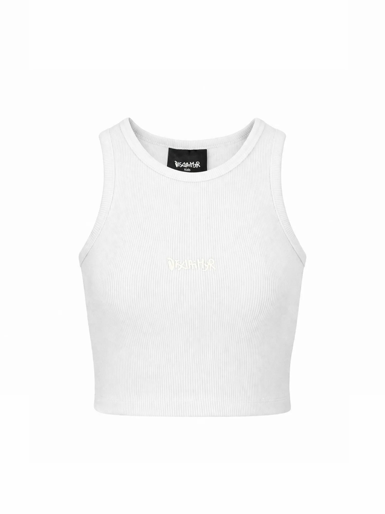 Disclaimer top crop bambina a costine bianco 58907 BIANCO-ST.BIANCA DISCLAIMER 
