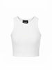Disclaimer top crop bambina a costine bianco
