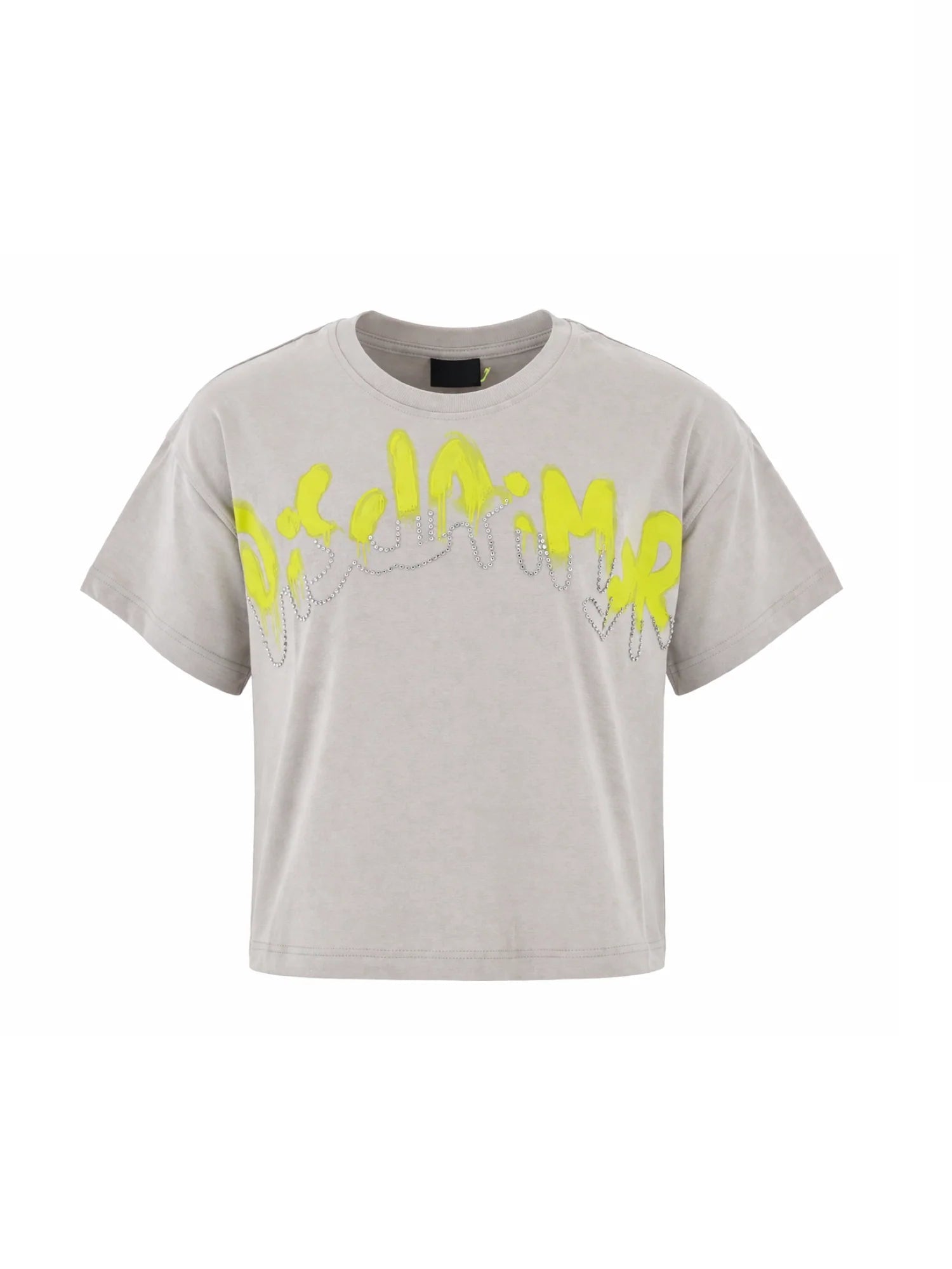 Disclaimer T-shirt crop bambina con logo gioiello ecrù 58958 GHIACCIO DISCLAIMER 