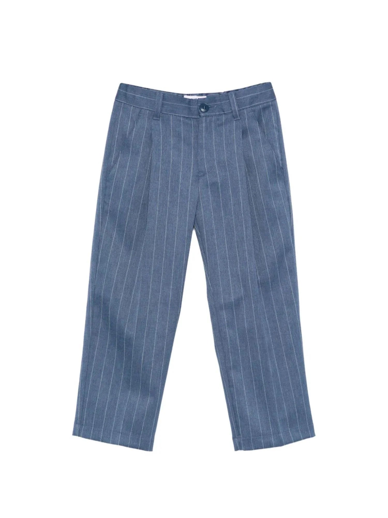 Dondup pantaloni gessati bambino con pinces blu DMPA1780TV117 4019 DONDUP 