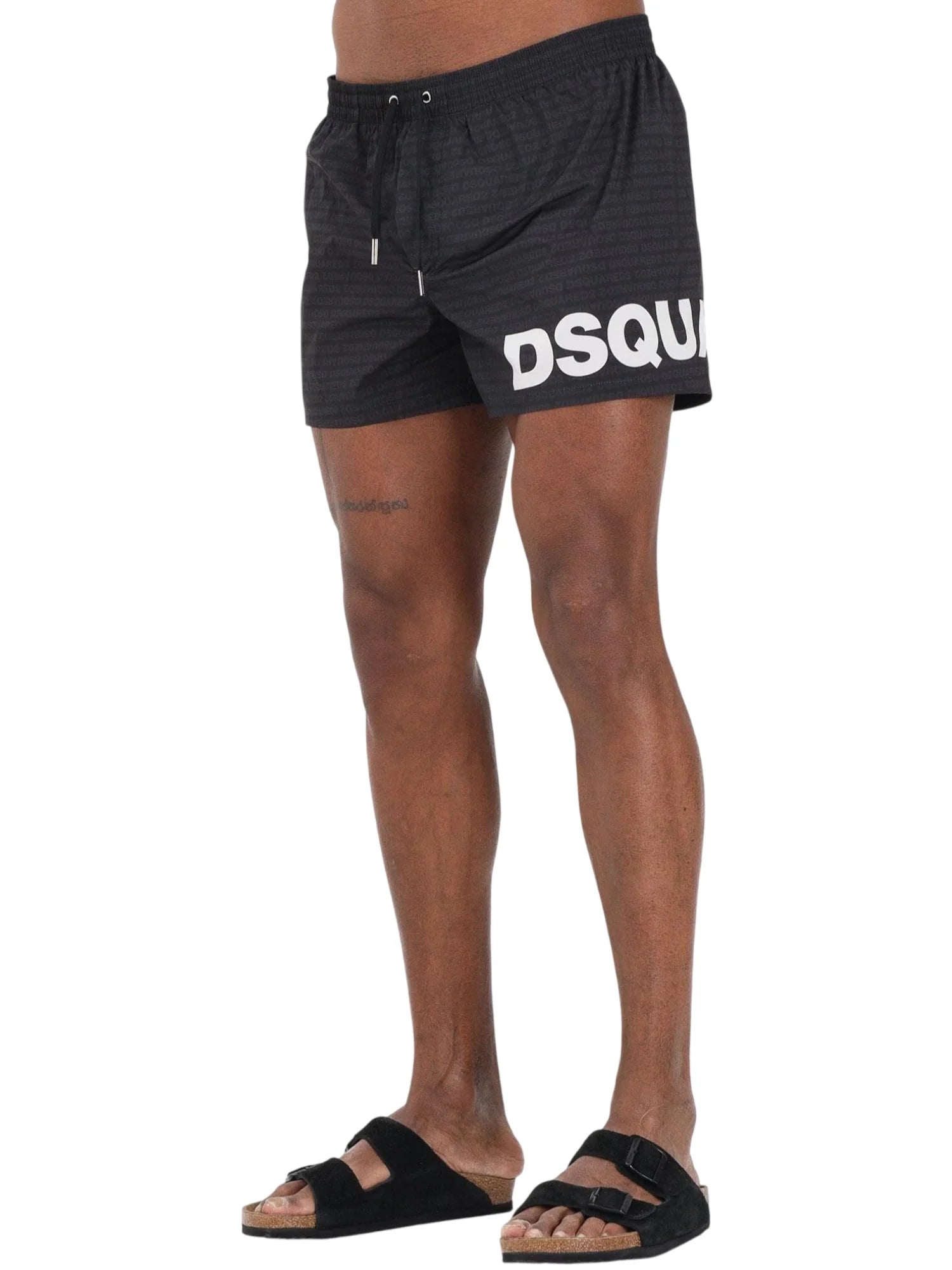 Dsquared2 boxer mare uomo con logo all over nero D7B5C6600 010 DSQUARED2 