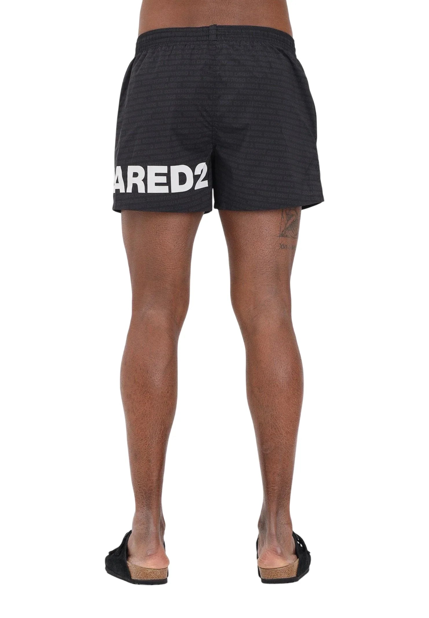 Dsquared2 boxer mare uomo con logo all over nero D7B5C6600 010 DSQUARED2 