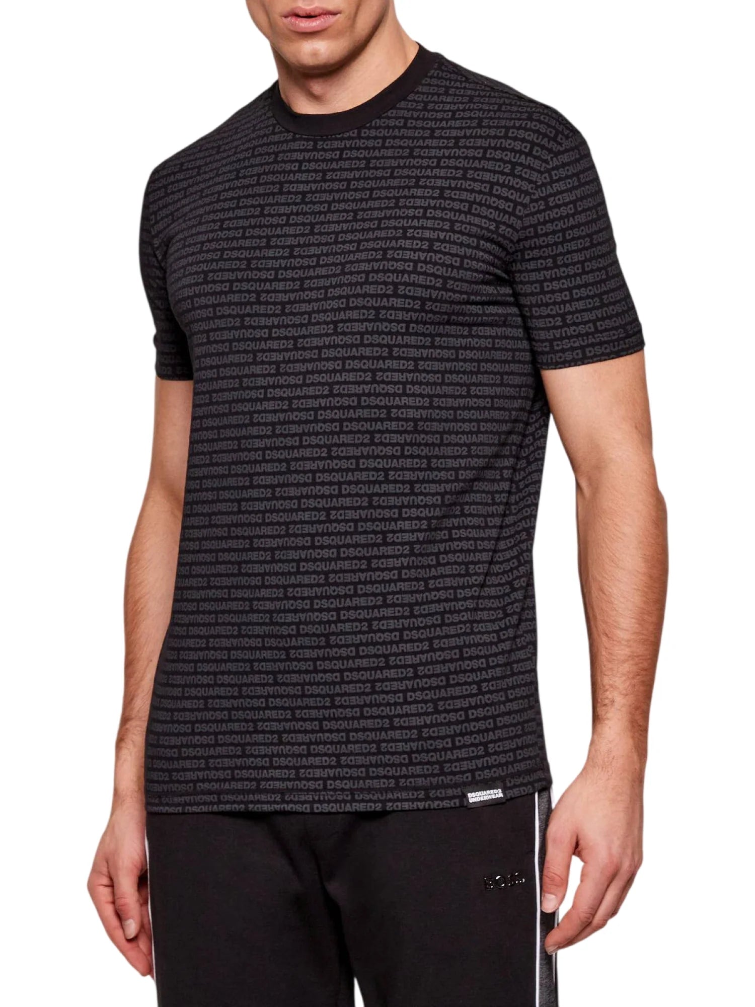Dsquared2 T-shirt uomo manica corta logo all over nero D9M206200 010 DSQUARED2 