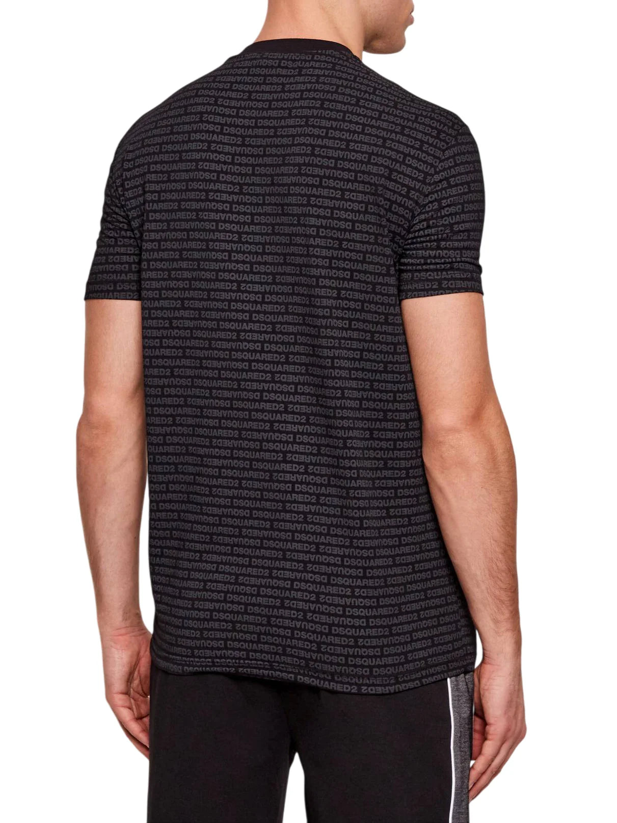 Dsquared2 T-shirt uomo manica corta logo all over nero D9M206200 010 DSQUARED2 
