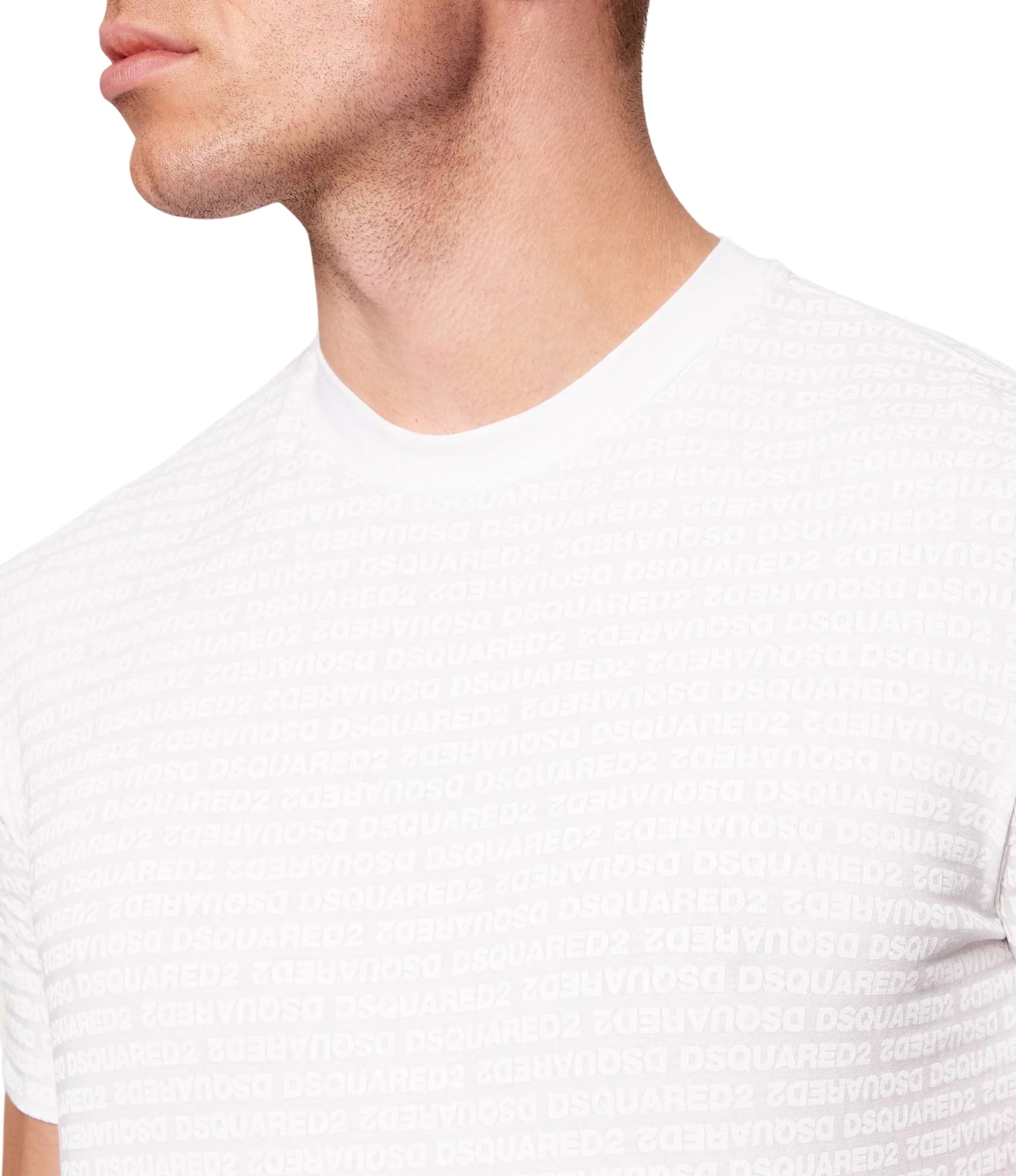 Dsquared2 T-shirt uomo manica corta logo all over bianco D9M206200 110 DSQUARED2 