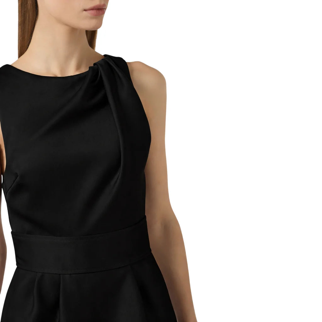Elisabetta Franchi abito corto in duchesse nero AB87561 110 ELISABETTA FRANCHI 