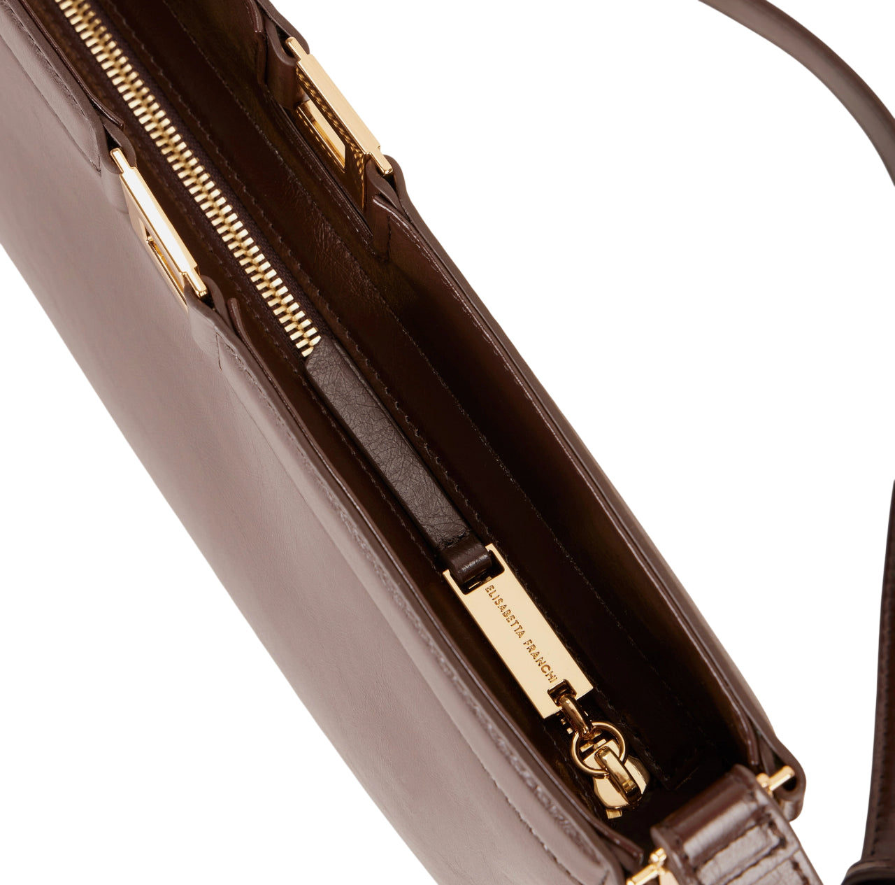 Elisabetta Franchi borsa in ecopelle con dettaglio logato marrone BS17A61 EV9 ELISABETTA FRANCHI 