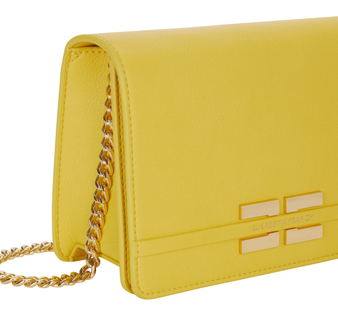 Elisabetta Franchi borsa a tracolla in ecopelle martellata gialla BS39A61 EV4 ELISABETTA FRANCHI 