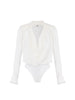 Elisabetta Franchi camicia body in georgette avorio