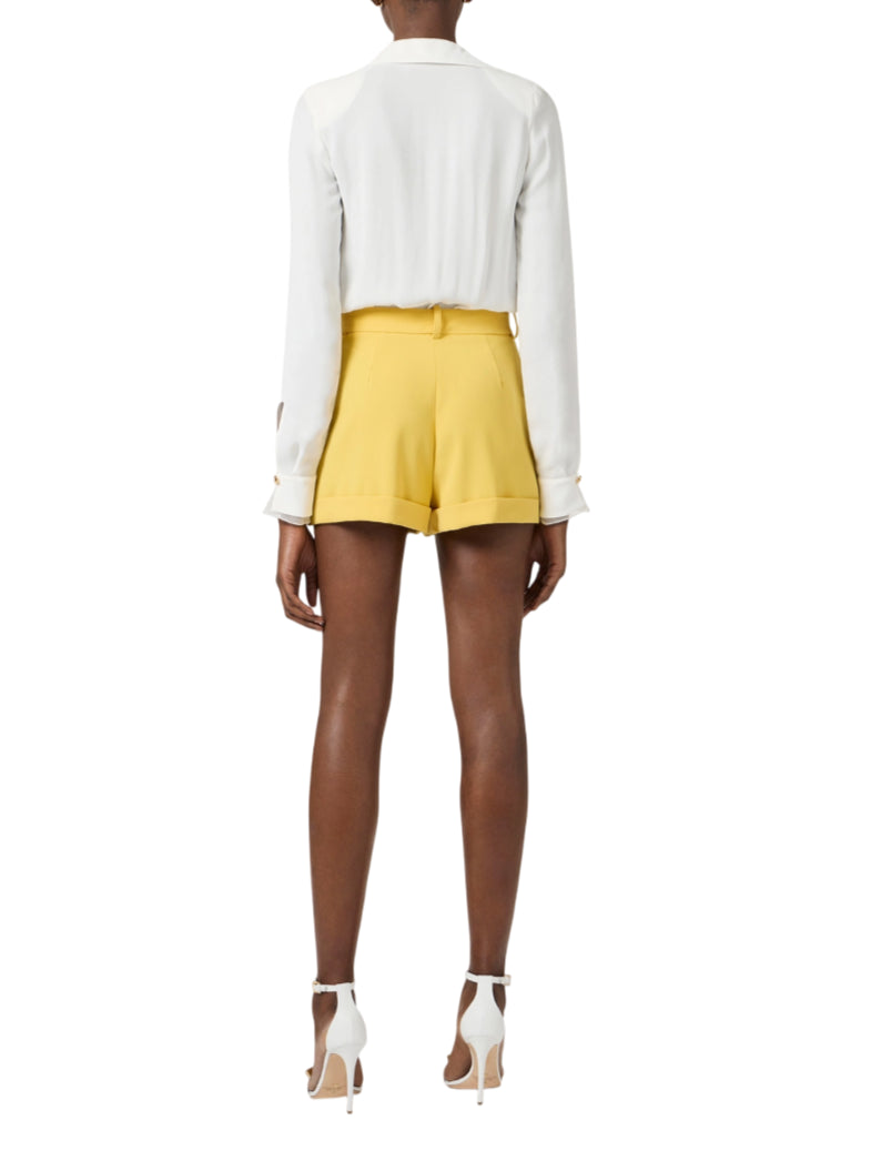 Elisabetta Franchi camicia body in georgette avorio CB00261 360 ELISABETTA FRANCHI 