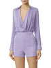 Elisabetta Franchi camicia body in georgette lilla