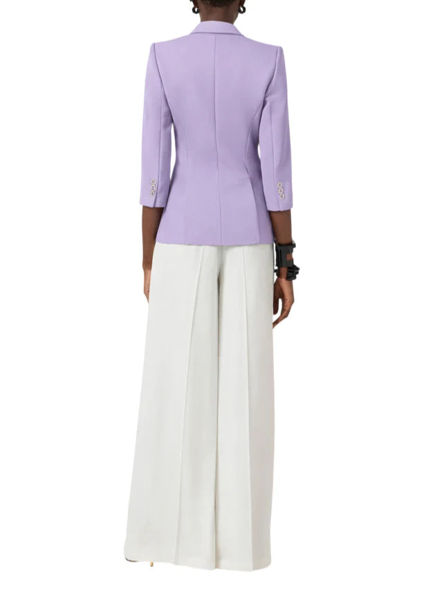 Elisabetta Franchi giacca blazer monopetto con dettagli logati lilla GI21561 EV7 ELISABETTA FRANCHI 