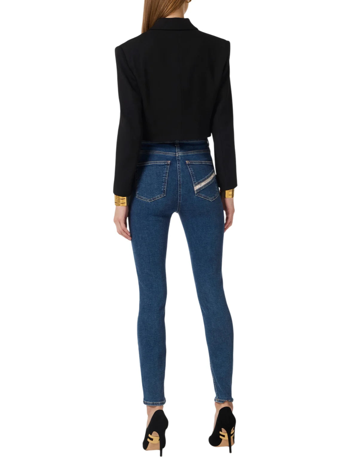 Elisabetta Franchi giacca crop doppiopetto donna nero GI22361 110 ELISABETTA FRANCHI 