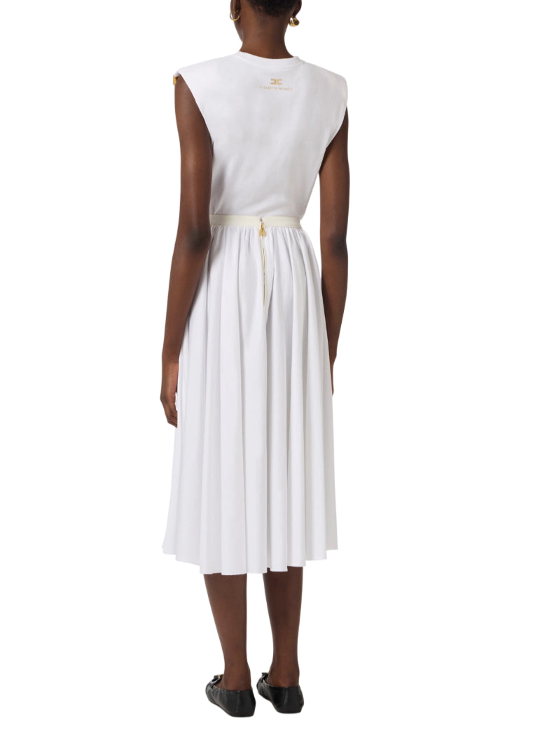 Elisabetta Franchi T-shirt in jersey con nodo bianco MA01161 270 ELISABETTA FRANCHI 