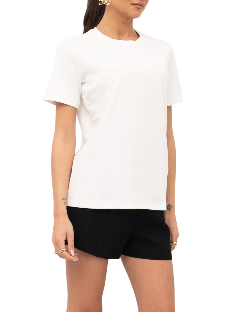 Elisabetta Franchi T-shirt manica corta con logo bianco MA68P61 270 ELISABETTA FRANCHI 