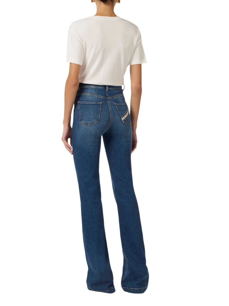 Elisabetta Franchi T-shirt manica corta con logo panna MA69P61 270 ELISABETTA FRANCHI 