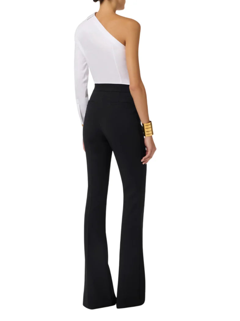 Elisabetta Franchi pantaloni a zampa in tessuto crepe nero PA16961 110 ELISABETTA FRANCHI 
